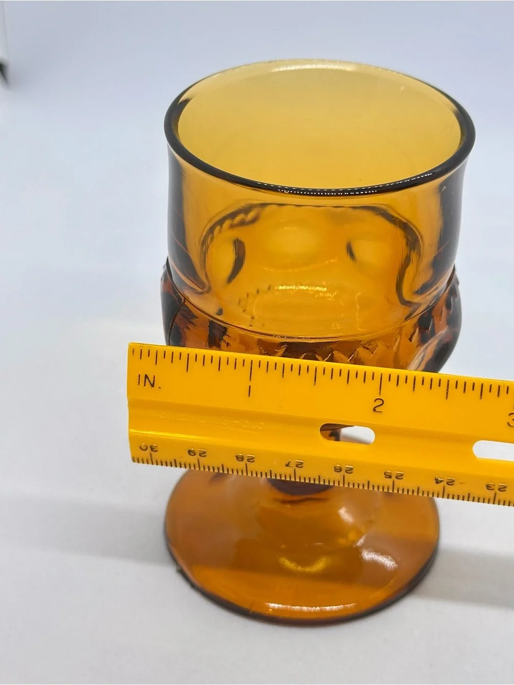 Indiana Glass Amber Kings Crown Thumbprint 4.25